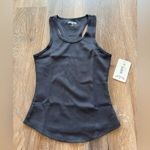 Black Sporty Rib Tank
